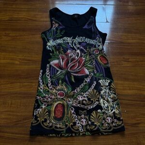 Christian Audigier embellished tank